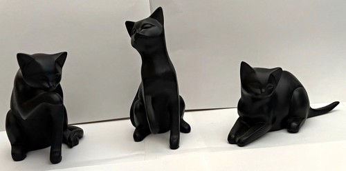 Set black cat figurine - of,