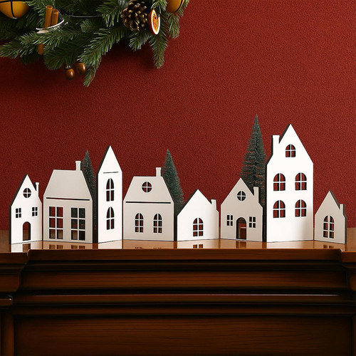 Wooden christmas village - wooden,
