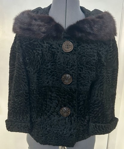 Vintage 1960s black fur - black,