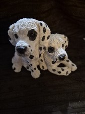 Vtg 1987 Stone Critters Dalmation Pups Puppies Dog Figurine SC-512 Made in USA