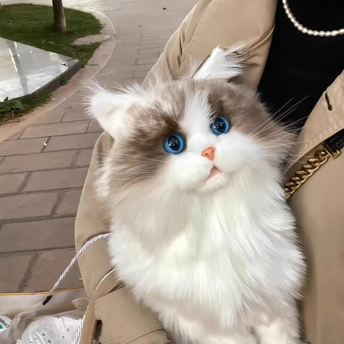 Lifelike plush cat toy soft - lifelike,
