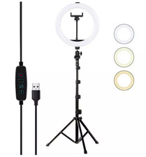NEW 12" Round White LED Studio Ring Light With Stand Tripod Smartphone Selfie