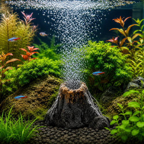 Aquarium volcano bubble - aquarium,