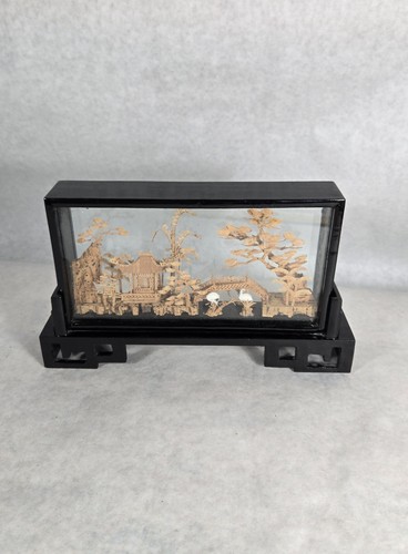 Vintage chinese cork diorama - chinese,