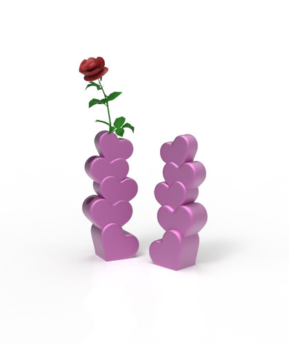 Hearts vase 3d printed - |,