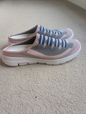 Ladies Unbranded Pink & Blue Slip On Comfy Mule Trainers Wide Fit Size 41 UK 7