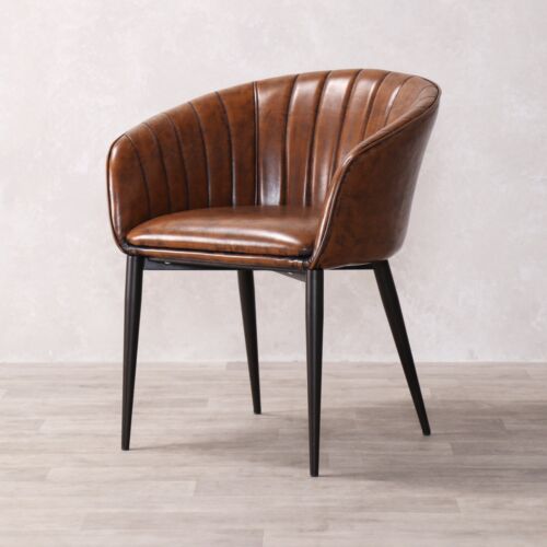 Brown faux leather - brown, chair