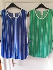 2 New Rustly Nylon Ladies Tabard overalls by Bowstone S-M Blue/Green Stripe 