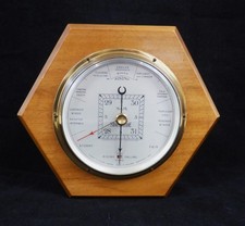 Vintage Short & Mason London Hexagonal Wooden Stormoguide/Barometer No 2553 8"