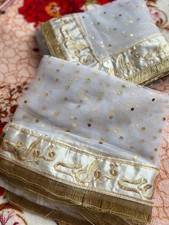 Brand New Qabool Hai White and Gold Fringe Dupatta