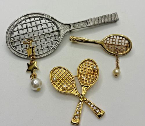 Vintage tennis brooch pin lot - vintage,