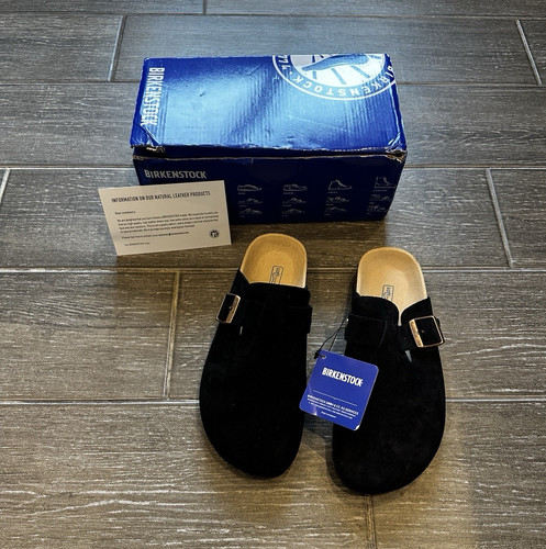 Birkenstock boston black suede - boston,