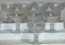 8 Heisey VICTORIAN CRYSTAL 4 1/4" - 5 OZ SAUCER CHAMPAGNE 2 BALL GOBLETS