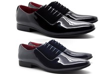 Mens Formal Patent Shinny Party Oxford Lace Up Wedding Office Dress Suit Shoes
