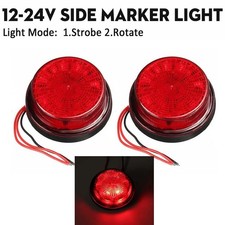 2pcs 12V 24V LED Round Warning