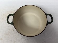Le Creuset Casserole Dish Round Dutch Oven Cast Iron Green 18 NO LID