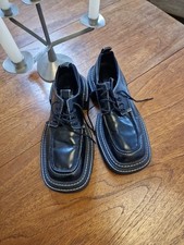 Charles & Keith Brogue Loafers Black Oversized Sole Faux Leather Uk5