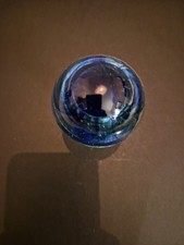 Heron Glass. Small Blue And Clear Mushroom. 8cm