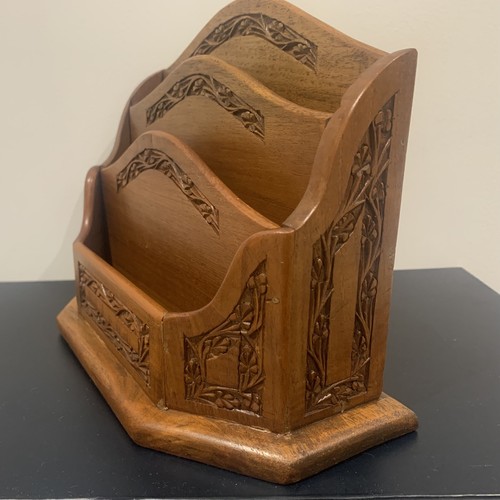 Vintage carved wooden - carved, letter
