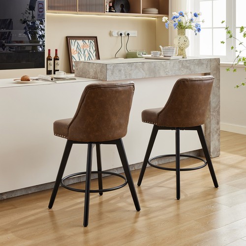 2pcs swivel bar stools counter - 2pcs,