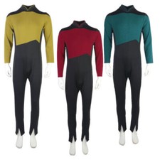 For The Next Generation Picard Red Jumpsuit TNG Gold Blue Men Male Uniforms