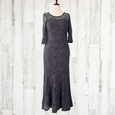 Gray Sparkle 3/4 Sleeve Lace