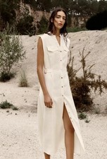 ZARA LINEN BLEND MIDI DRESS