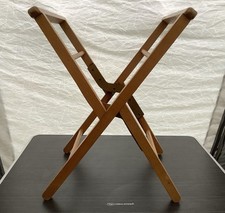 VINTAGE WOODEN FOLDING LUGGAGE SUITCASE STAND