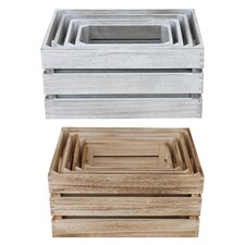 Wooden Storage Crates Set of 4