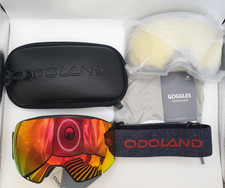 Odoland Ski Snowboard Goggles Detachable Magnetic Red Lens Grey Strap & Case