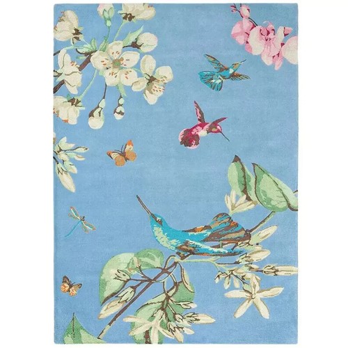 Hummingbird blue silk and wool - and,