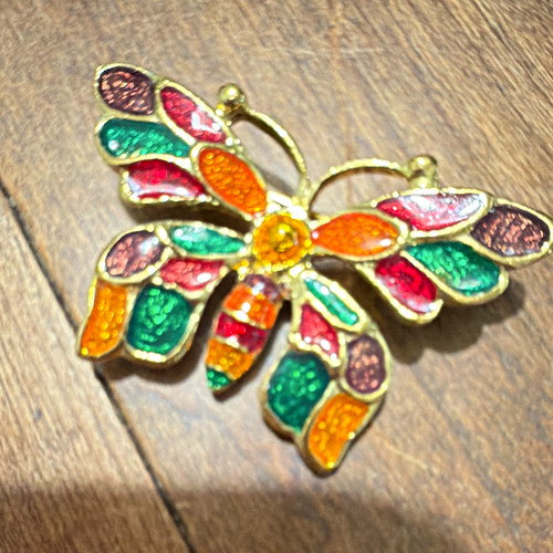 Butterfly gold tone multicolor - butterfly,