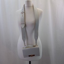 Alexander McQueen White Leather Skull Handbag Small Cross Body Strap Ex Con