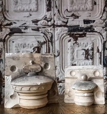 Beautiful Vintage Plaster Factory Moulds With Great Patina - Sold As A Pair