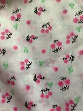 Huge Piece 510 cm L X 111 Approx White With Pink Flowers Polycotton Fabric