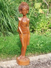 Large 38cm Bali Balinese Woman Wooden Statue Traditional Dress Janger Dancer 