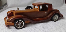 Vintage Wooden Model of a Classic Car Varnished  Hand-made Need Restoration 37cm