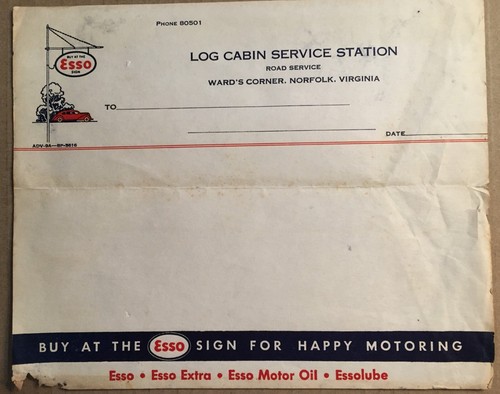 Vintage log cabin esso service - log,