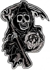 bc56★skull biker patch iron