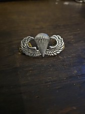 USMC Airborne Parachutist Paratrooper G.I. Jump Wings Insignia Pin Sterling Silv