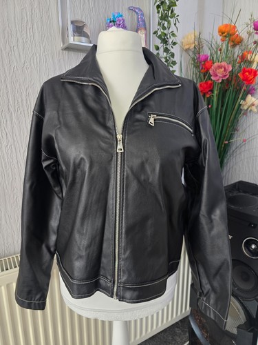 Plt black faux leather biker - plt,