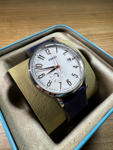 Fossil silver blue leather - fossil,