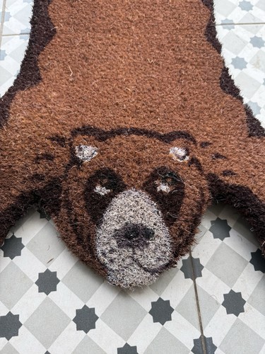 Coir doormat bear shape pvc - doormat,