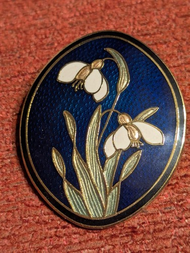 Vintage cloisonné snowdrop - vintage,
