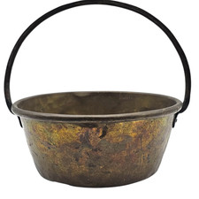 Antique Brass Cauldron Jam Pot