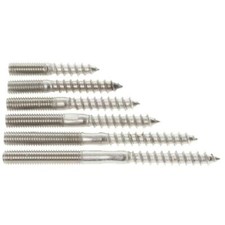 M6 M8 M10 A2 STAINLESS STEEL WOOD TO METAL DUAL THREAD DOWEL SCREWS HANGER BOLTS