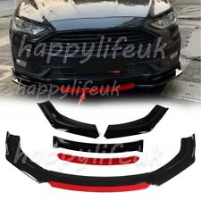 Gloss Black + Red Front Bumper Lip Spoiler Splitter For Ford Mondeo MK4 MK4.5 UK