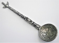 SV22) Pewter Canadian Indian Thunderbird totem pole souvenir collectors spoon