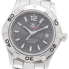 TAG HEUER Aquaracer WAF141E Date Gray Dial Quartz Ladies Watch_867608