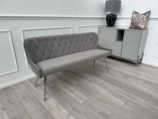 Furniture Village Donnie Grey Velvet  Dining Bench